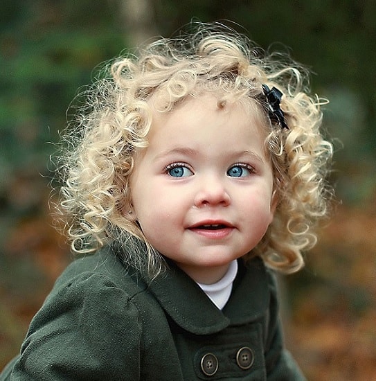 curly blonde hair for toddler girl