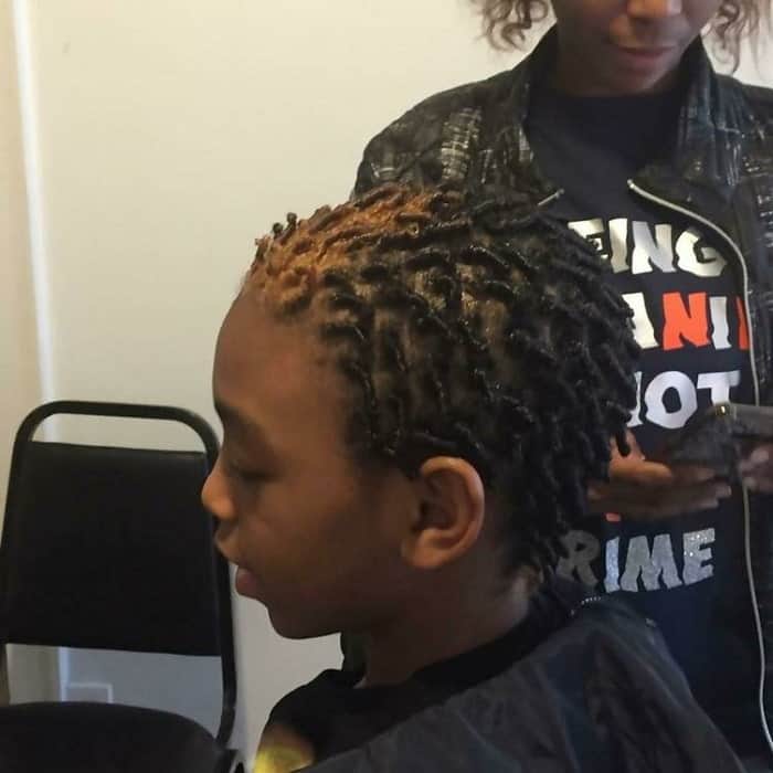 Boys Twisted Hairstyle with Highlights