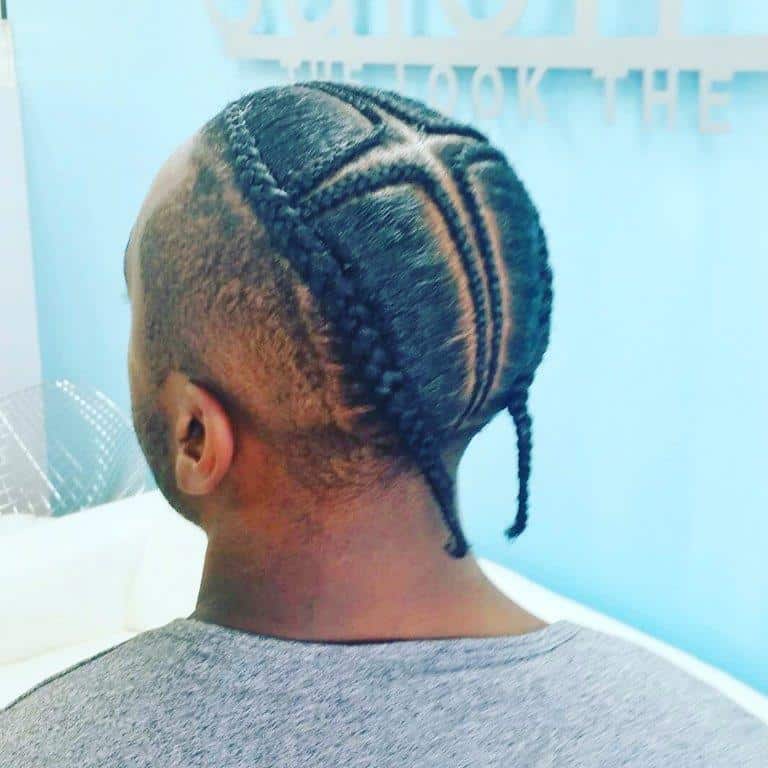 men's two braids with pattern