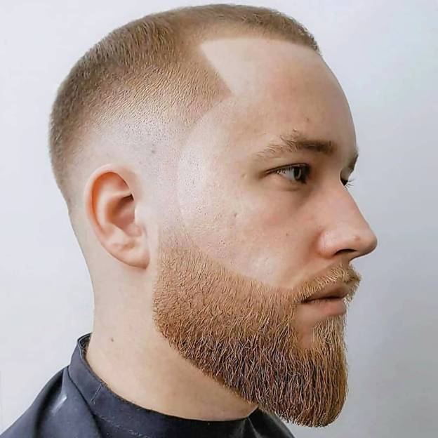 Men's Very Short Hairstyle with Beard