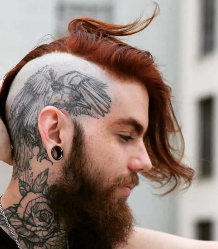 viking hairstyle with shaved side