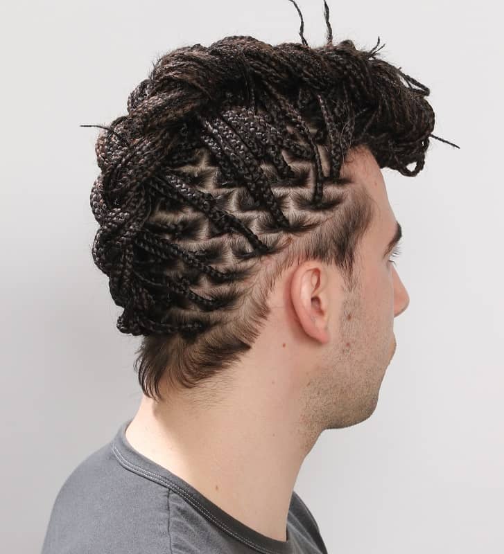 white man with braided mohawk