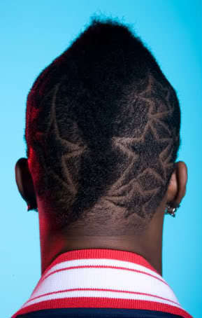 Yung L.A. 'stars' Mohawk hairstyle 