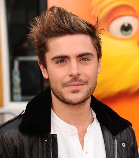 Photo of Zac Efron spiky hairstyle.