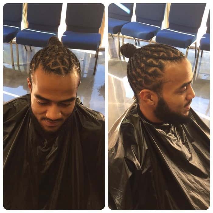 corn row style zig zag braids for men